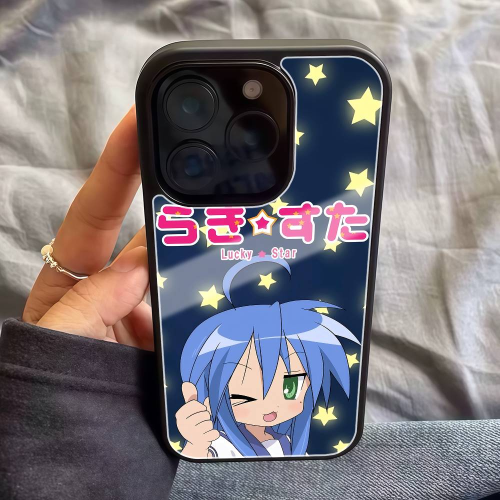 

L-Lucky S-Star Phone Case Black Hard Plastic Phone Case For Iphone 17 Air 16 15 14 13 12 11 Pro Max PC TPU Ins Case iPhone 11pro max