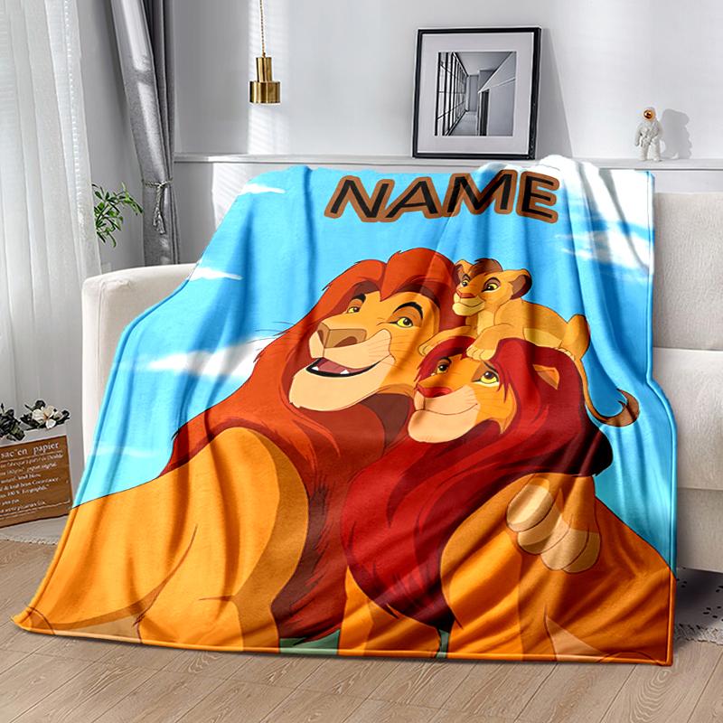 Customiz Name Personality Simba the Lion King Blanket Soft &Warm Sofa Office Bed Travel Lunch Break Blanket, Gift Suitable All Seasons