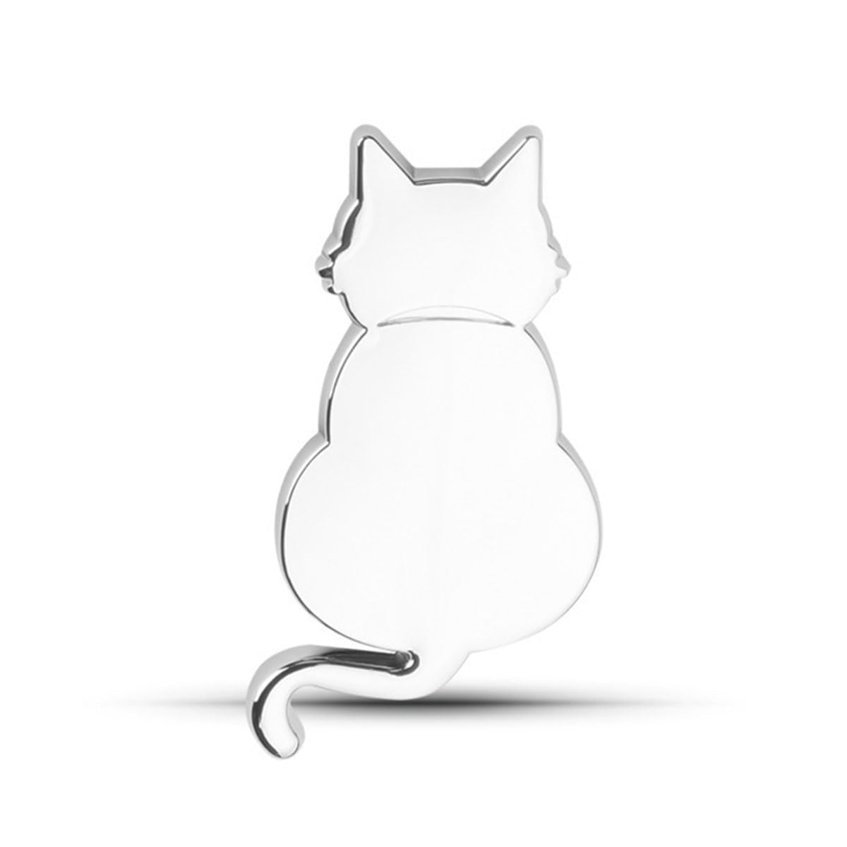 

3D Sticker for Cars, Cat, 3D Metal Texture, Stylish, Cute, Conceals Scratches, Emblem, Weather срібний