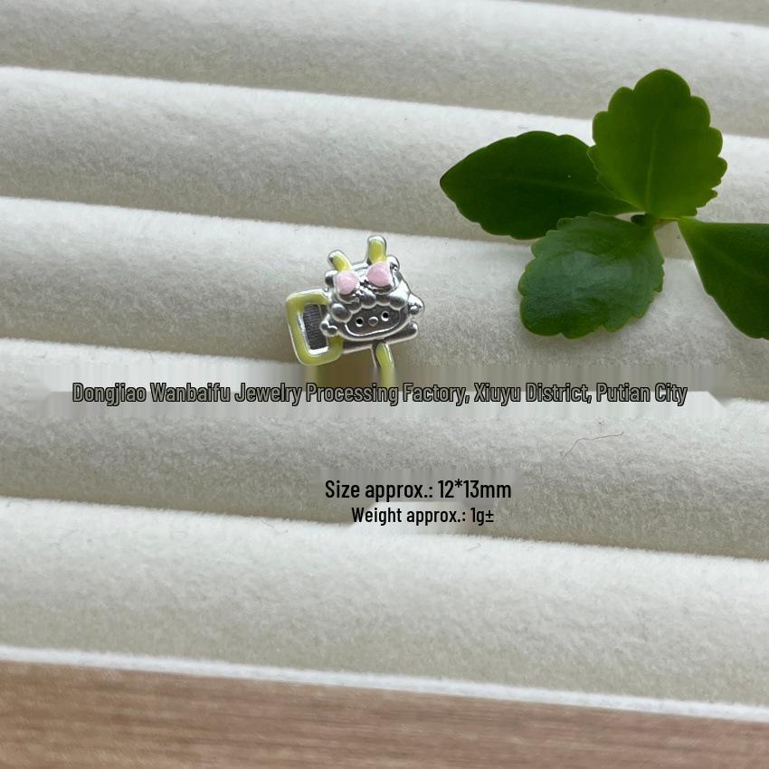 Sterling Silver Enamel Color DIY Accessories: Fu Character, Kitty Cat, My Melody, Winnie the Pooh, Miffy Rabbit