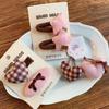 Pink Bow Fabric Hair Clip - Korean Style Coffee Hair Accessory for Women