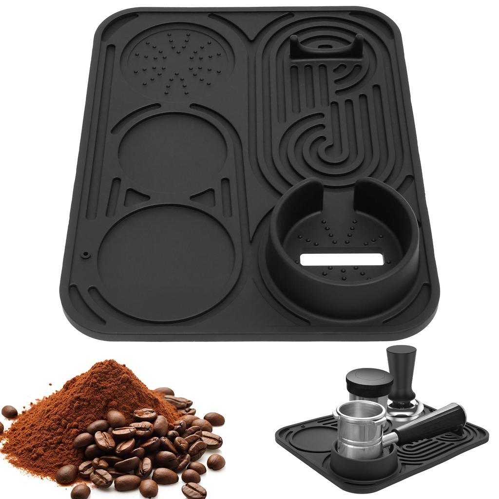 1 Stück Silikon Kaffee-Matte Espresso-Tamper-Matte Wiederverwendbar Rutschfest Espresso-Matten Hitzebeständig Kaffee-Tamper-Pad für Arbeitsplatte