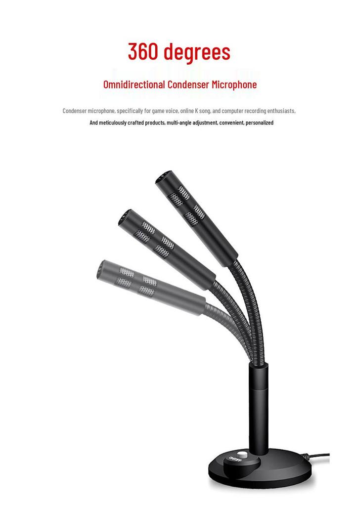Omnidirectional Noise-Cancelling Desktop Microphone for Gaming, Streaming, Recording, and Meetings