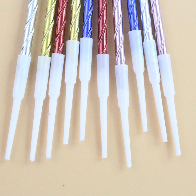 New Style 10-pack Gold-plated Colorful Candles On Suction Cards Creative Wedding Arrangement Gold and Silver Birthday Candles