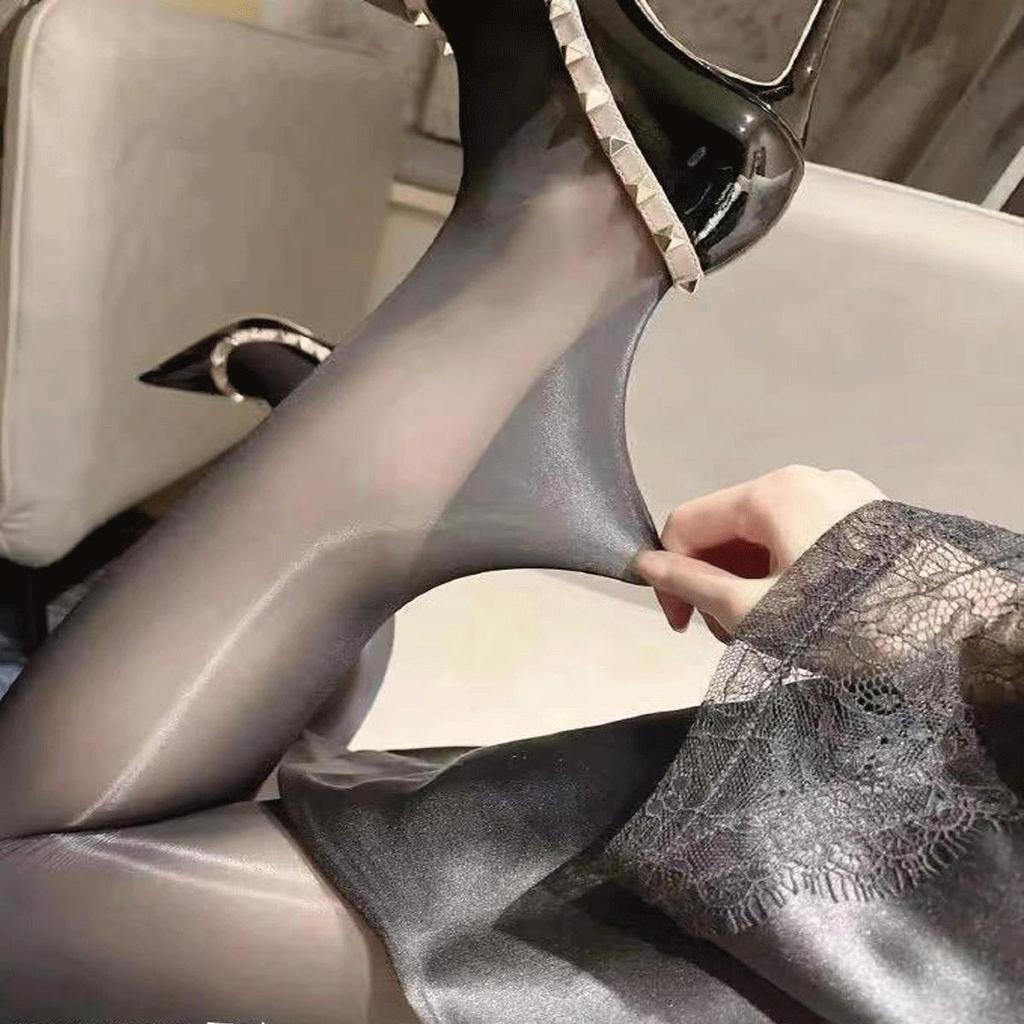 Ultra tenké punčochové kalhoty Aurora lesklé reflexní průhledné punčochové kalhoty s vysokým pasem