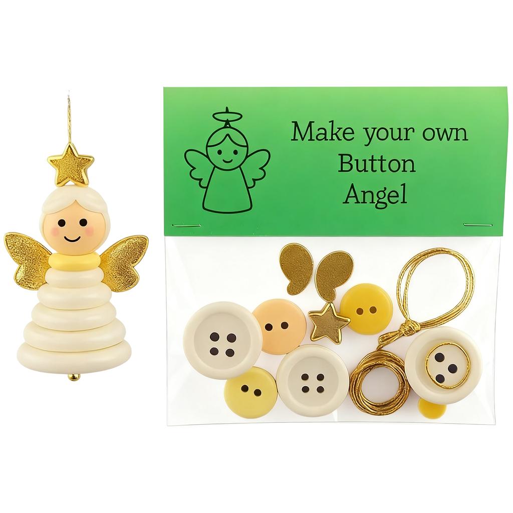 Fun Xmas Button Ornament Making Set DIY Christmas Button Ornament Making Kit DIY Button Xmas Ornament Kit for Kids and Adults