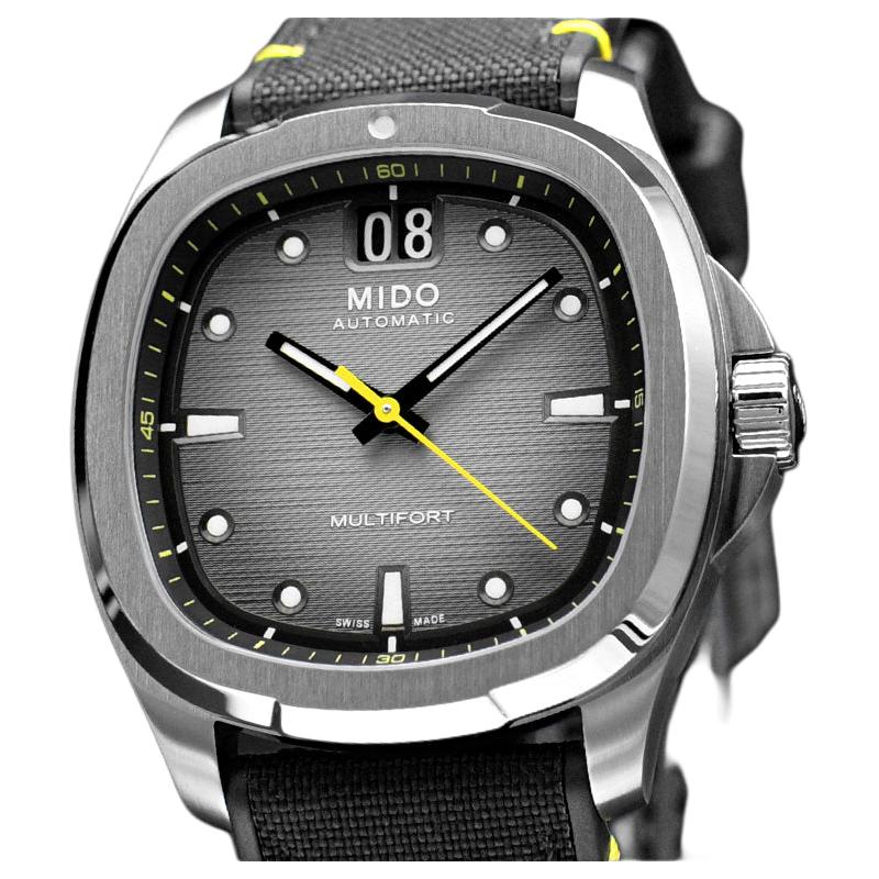 MIDO Helmsman Automatic Mechanical Movement 100 Meters Waterproof Unisex 39.2*40mm Gray Dial Stainless Steel Case Fabric Strap M049.526.17.081.01