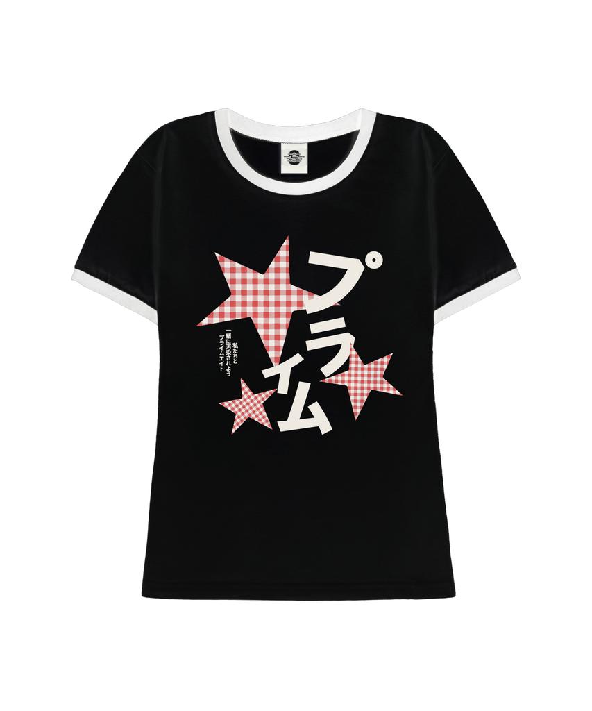 PRIMATE Check Milky Women'S Slim Fit Ringer Short Sleeve T-Shirt 3 Colors