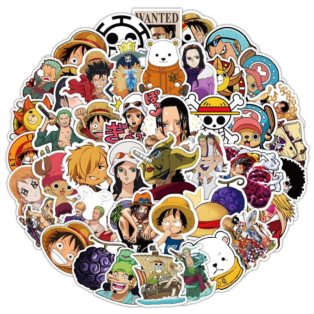 10/30/50pcs Cartoon One Piece Stickers Anime Luffy Zoro Decals DIY Guitar Notebook Motorcycle Phone Cool Graffiti Sticker Decor