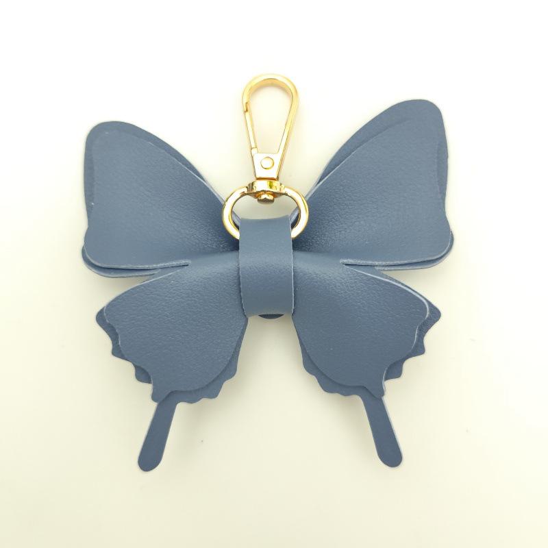 Elegant Butterfly Leather Keychain Pendant for Bags & Cars