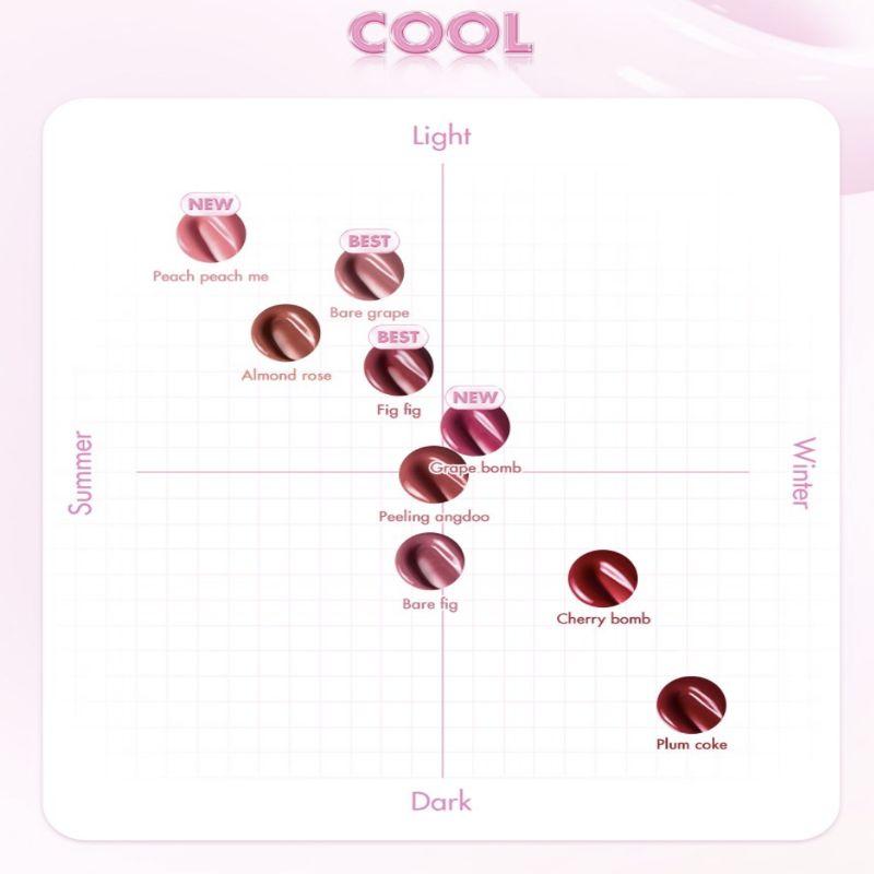 Rom&nd Juicy Lasting Tint – Soft Gloss Lip Tint (9 Colors Single Piece) – Korean Lip Stain with Hydrating Finish