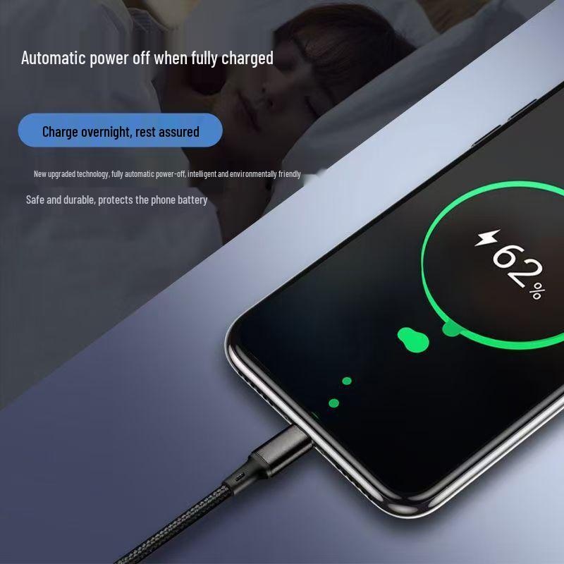 66W Super Fast Type-C Charging Cable for Huawei, Vivo, Oppo, Honor - Braided 6A Flash Charger Cable.