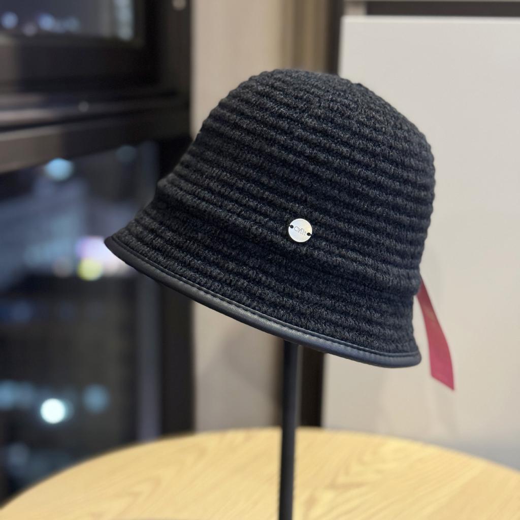 New Japanese Style Korean Style Knitted Corduroy Hemmed Simple Fisherman Hat Autumn and Winter Warm Bucket Hat for Women