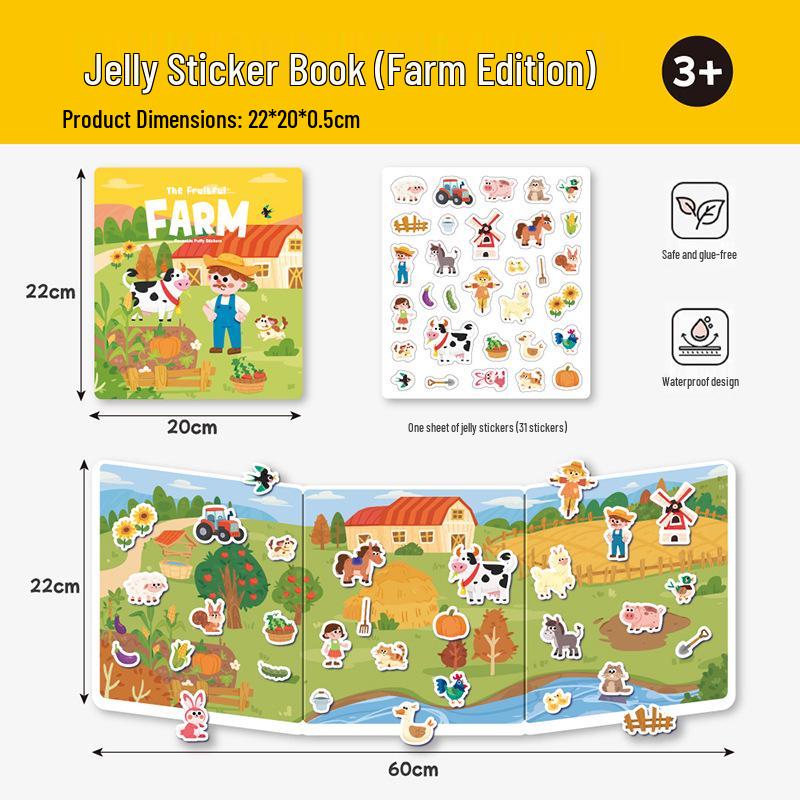 Kids' Educational Bubble Sticker Book: Animals, Dinosaurs & Transportation