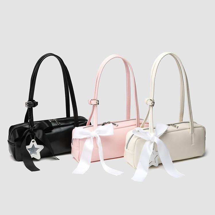 Fashion Accessorie Women's Pink High Value Niche Bag Fashion Popular Shoulder Bag Foreign Style Versatile Bow Underarm Bag
