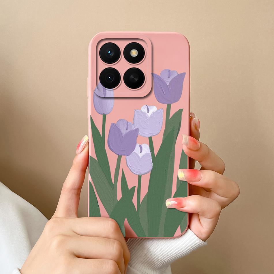For Honor X8C 4G Case Fashion Design Soft Liquid Silicone Camera Protection Back Cover For HonorX8C X8 C Anti Drop Phone Cases