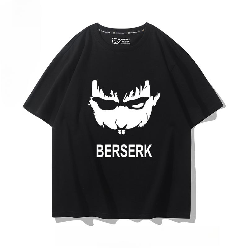 Berserk anime potisk osobnosti letní pánské 100% bavlna krátký rukáv venkovní ležérní pohodlné streetwear
