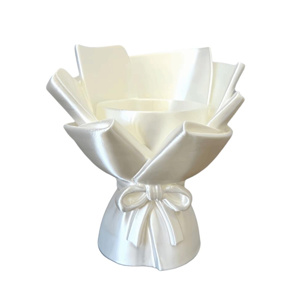 3d Printed Flower Holder Silk Texture Flower Display Container Nordic Style Desktop Ornament Room