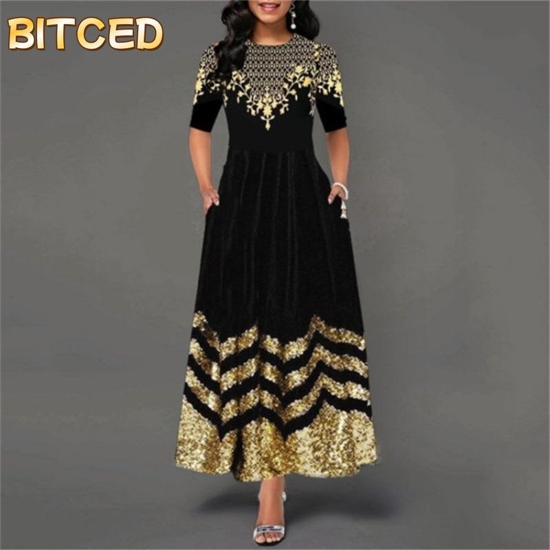 BITCED Abiti Casual Estivi Primaverili a Manica Corta con Scollo a O