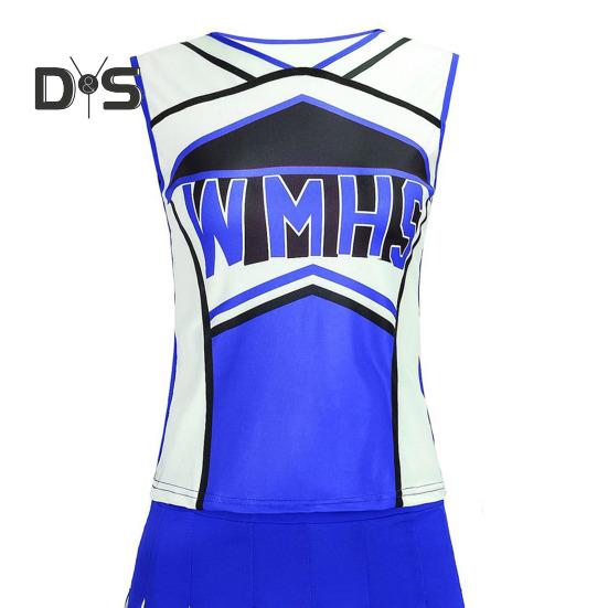 2 bucăți/set ținută de performanță majoretă Set de fuste fără mâneci pentru liceu Glee Club pentru fete Costum de majorete pentru varsity rochie de majorete