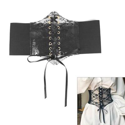 Ceinture Corset Ceinture de Taille pour Femmes Ceinture de Taille Élastique pour Costume Hauts Dentelle à Lacets Sous-Poitrine pour Femmes