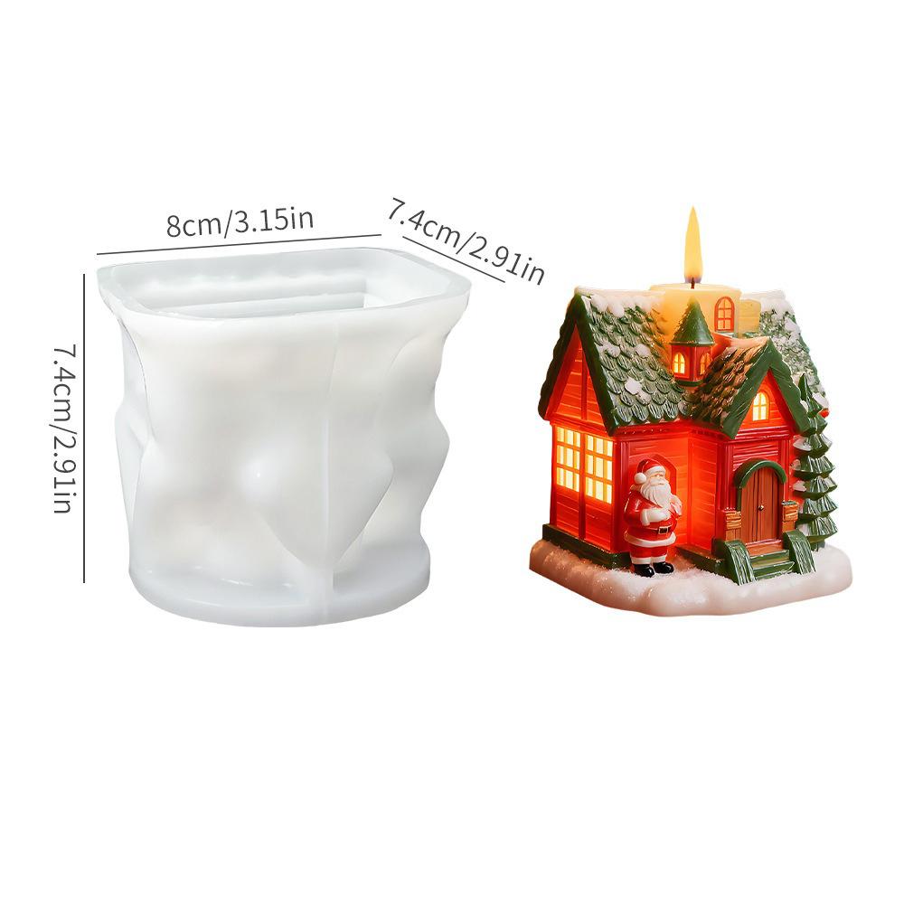 Snow House Silicone Mold Non-Toxic Miniature Christmas Tree Mold Plaster Ornament Mold Easy To Demold For Handicraft Workshop белый