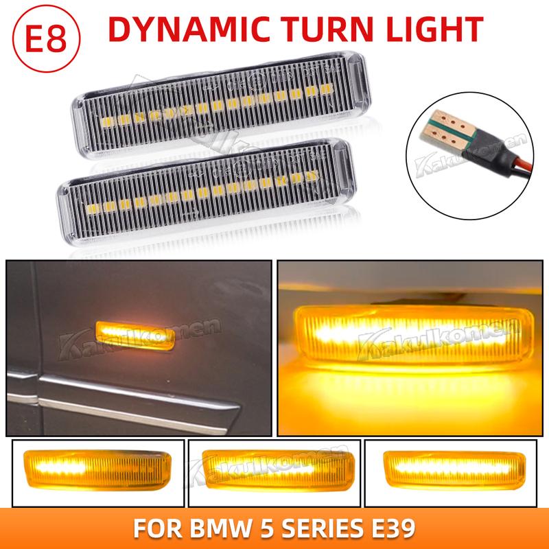 LED Dynamic Turn Signal Light Side Marker Fender Sequential Lamp Blinker Indicator For BMW 5 Series E39 (09.1995-06.2003) M5