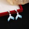 Ocean Dolphin Fishtail Pearl Earrings, Light Luxury And Exquisite Blue Small Fresh And Cute Temperament Earrings Women