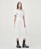Etmont Half Sleeve Pleats Dress, White