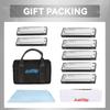 EAST TOP Harmonica Set 7 Tone Bb C D E F 10 Hole Harmonica 10 Holes 20 Tone Stainless Steel Cover ABS Case Clean Cloth Suitable for Learning and