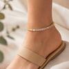 Rhinestone Ankle Bracelet 4mm Cubic Zirconia Classic Tennis Bracelet, Adjustable Anklet Boho Style for Women, Hypoallergenic Dainty Foot Jewelry