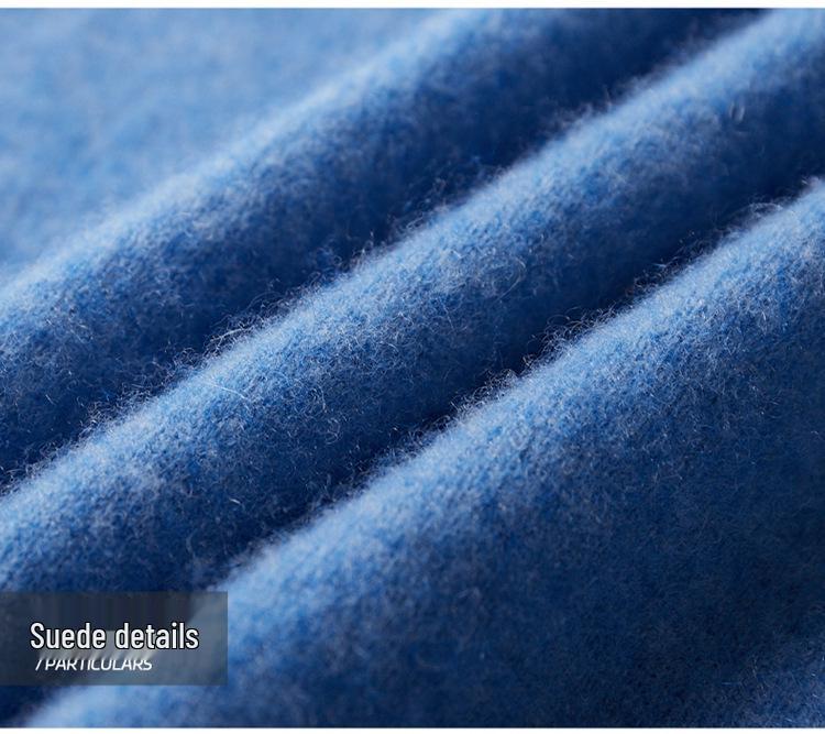Maglione da uomo in cashmere a collo alto a metà: Maglione a maniche lunghe in pura lana per Autunno/Inverno, tinta unita, strato base spesso.