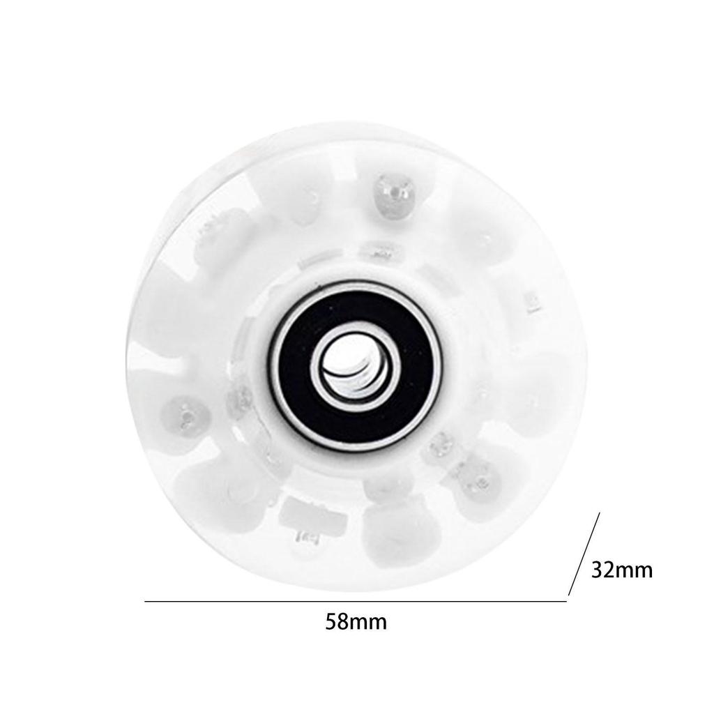 8 Pieces Luminous Roller Skate Wheels Parts Indoor Versatile for Double Row Skates Light Up Roller Skate Wheels with Bearings