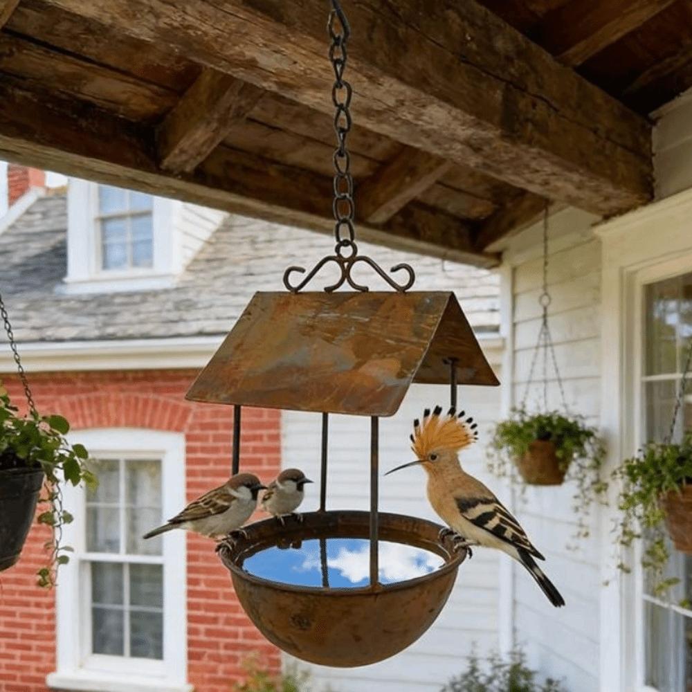 Anti-leakage Automatic Feeding Station Vintage Bird Food Container Bird Bath Feeder  Courtyard