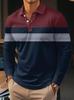 Polo a Maniche Lunghe a Righe, Top Casual alla Moda per Uomo