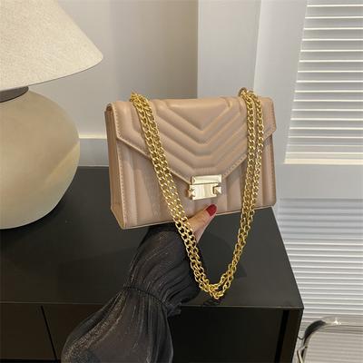Indentation Fashionable Simple Texture 2025 New Trend Winter Leisure Chain Single Shoulder Crossbody Small Square Bag Women