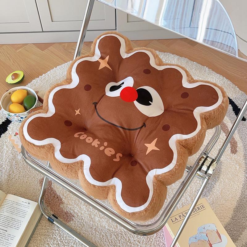 

Colorful Chocolate Biscuits Plush Pillow Cute Cartoon Strawberry Cookie Thick Cushion Plush Toys Sofa Decoration Nice Gift 40cm