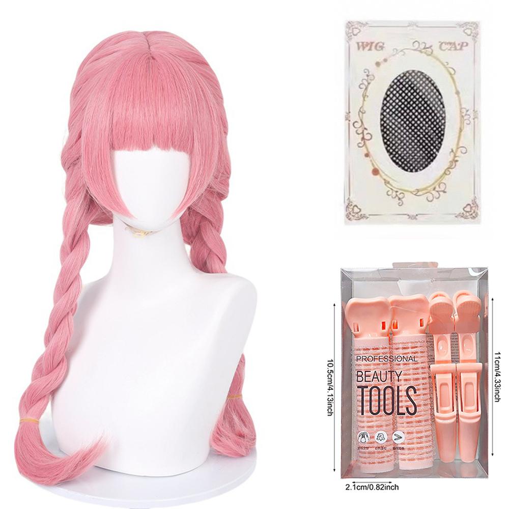 Anime Suzuki Miyu Cosplay Wig 70cm Long Braided Pink Wig Heat Resistant Synthetic Wigs for Halloween Party Costume Anime Wig