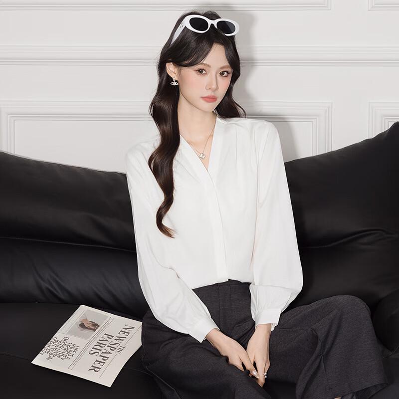 Women's V-Neck Wrinkle-Free Chiffon Blouse