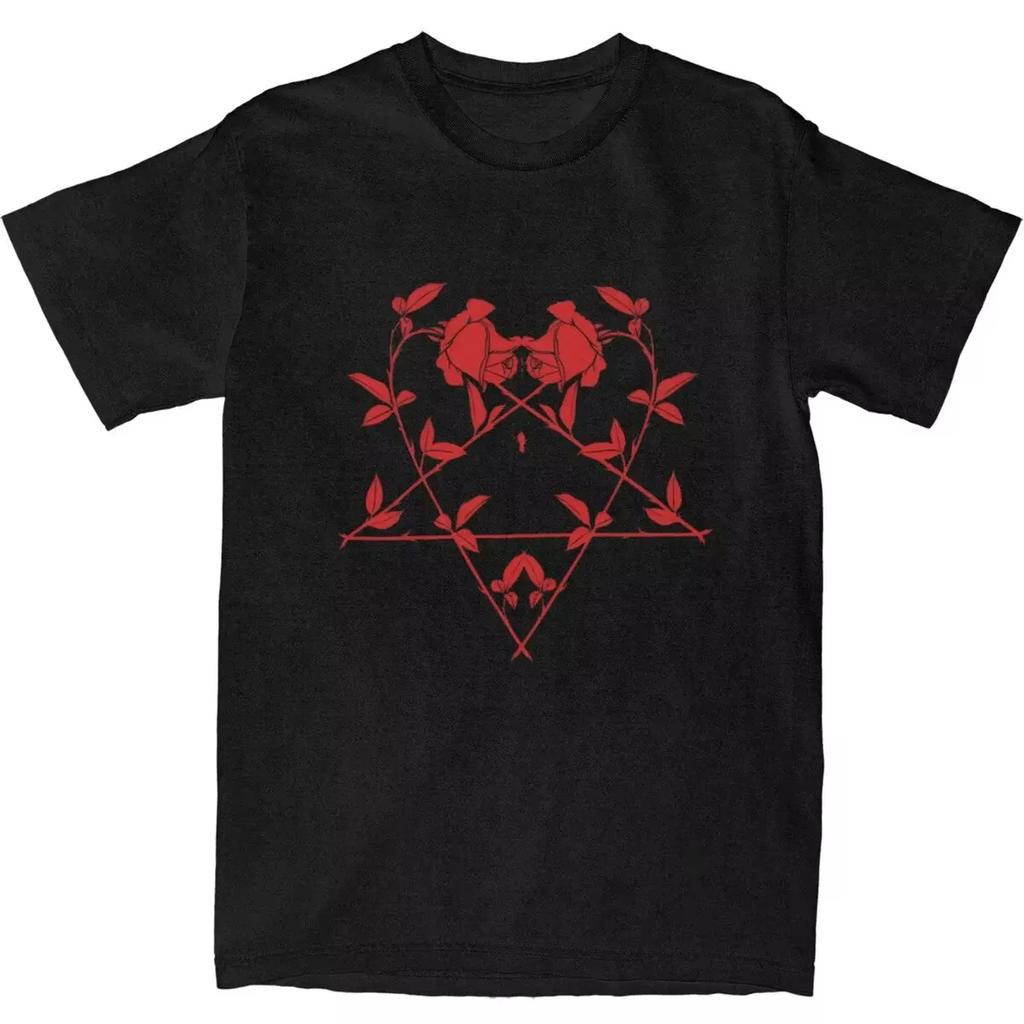 Him Band Ville Valo Heartagram Love Metal T-Shirt Summer Streetwear T-Shirts Trending Tshirt for Women Short-Sleeved Tees