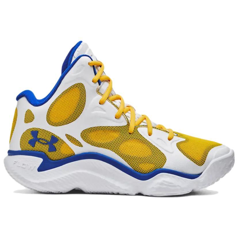 Under Armour Spawn FloTro Basketball Shoes 'White Yellow Blue' Sneakers 3026640-100