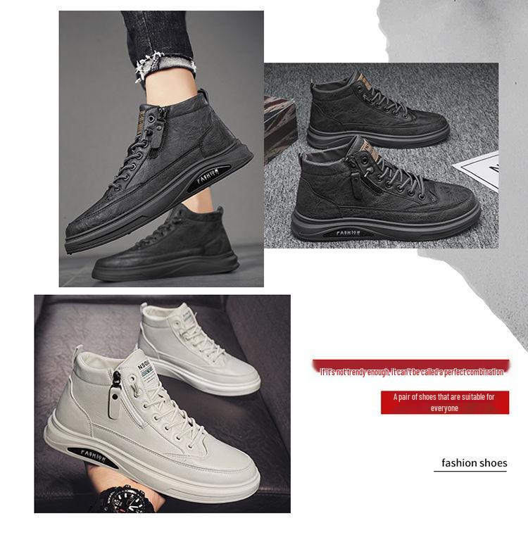 Men's Waterproof Non-Slip Leather Safety Shoes - Warm and All-Match for Spring and Autumn