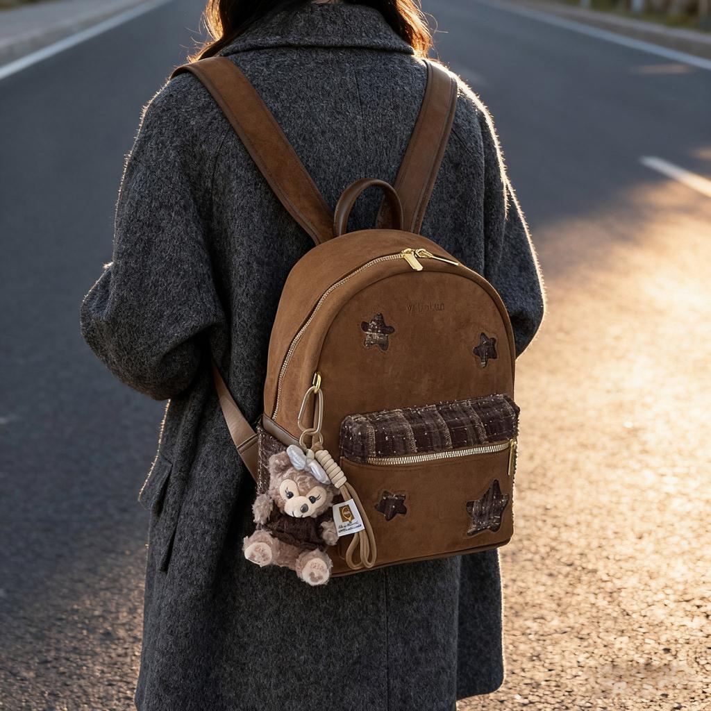 Vintage Suede Simple Backpack for Women New Large Capacity Commuter School Bag Comfortable and Versatile Texture Storage Bags