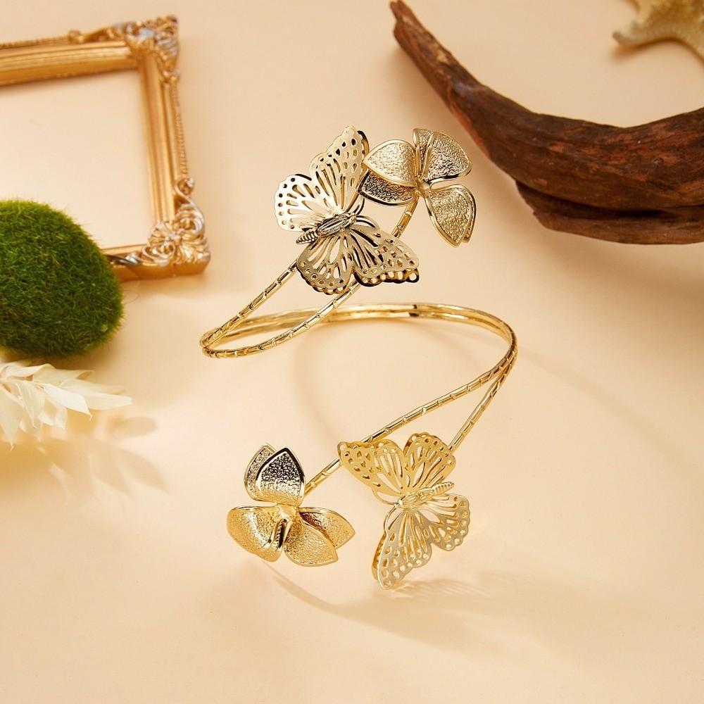 Emaille-Glasur Blumenarmband Tropföl Schmetterlingsarmband Exquisites Offenes Armreif Armzubehör