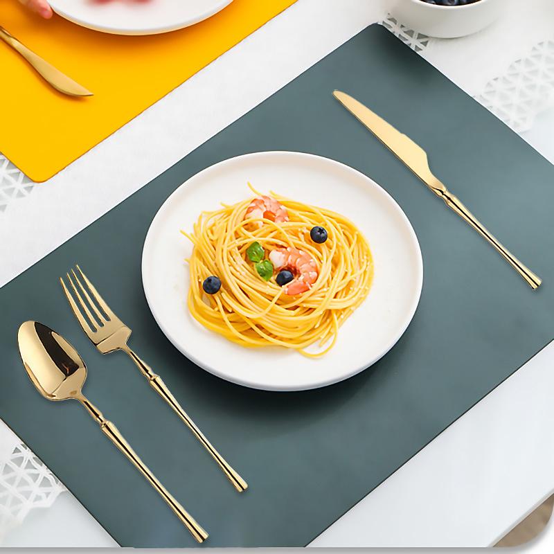 30pcs stainless steel luxury gold small waist western restaurant steak knife and fork set, suitable for Christmas, parties.