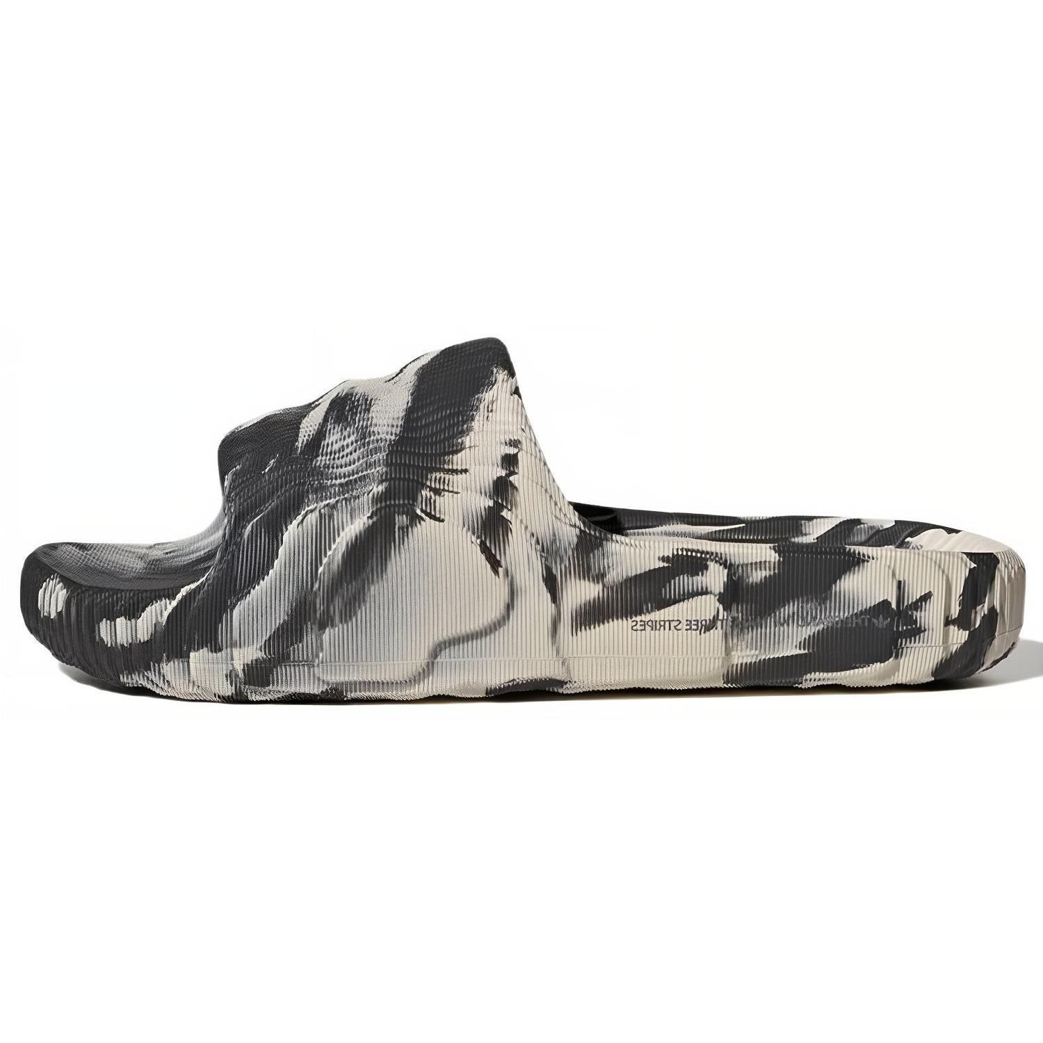 adidas Adilette 22 Badeschuhe Carbon Aluminium Unisex Sneaker Grau GX6947 38 black