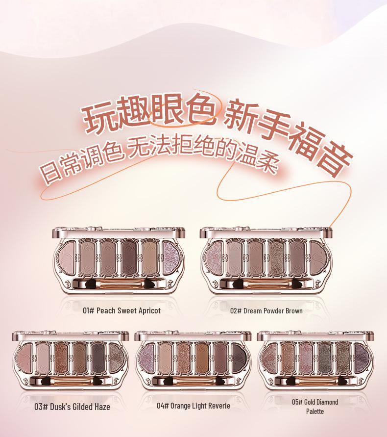 Winnie the Pooh 6-Color Shimmer & Matte Diamond Pearlescent Eyeshadow Palette with Contour Highlight