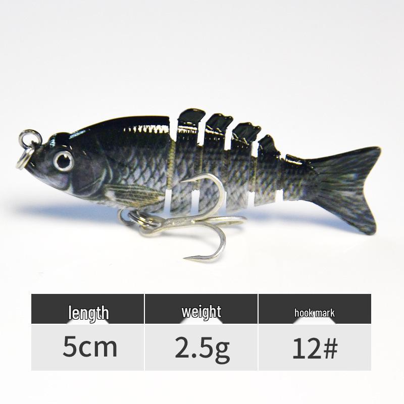 Mini 6-Section Multi-Jointed Fishing Lure, 5cm/2.5g, Simulated ABS Plastic Bait