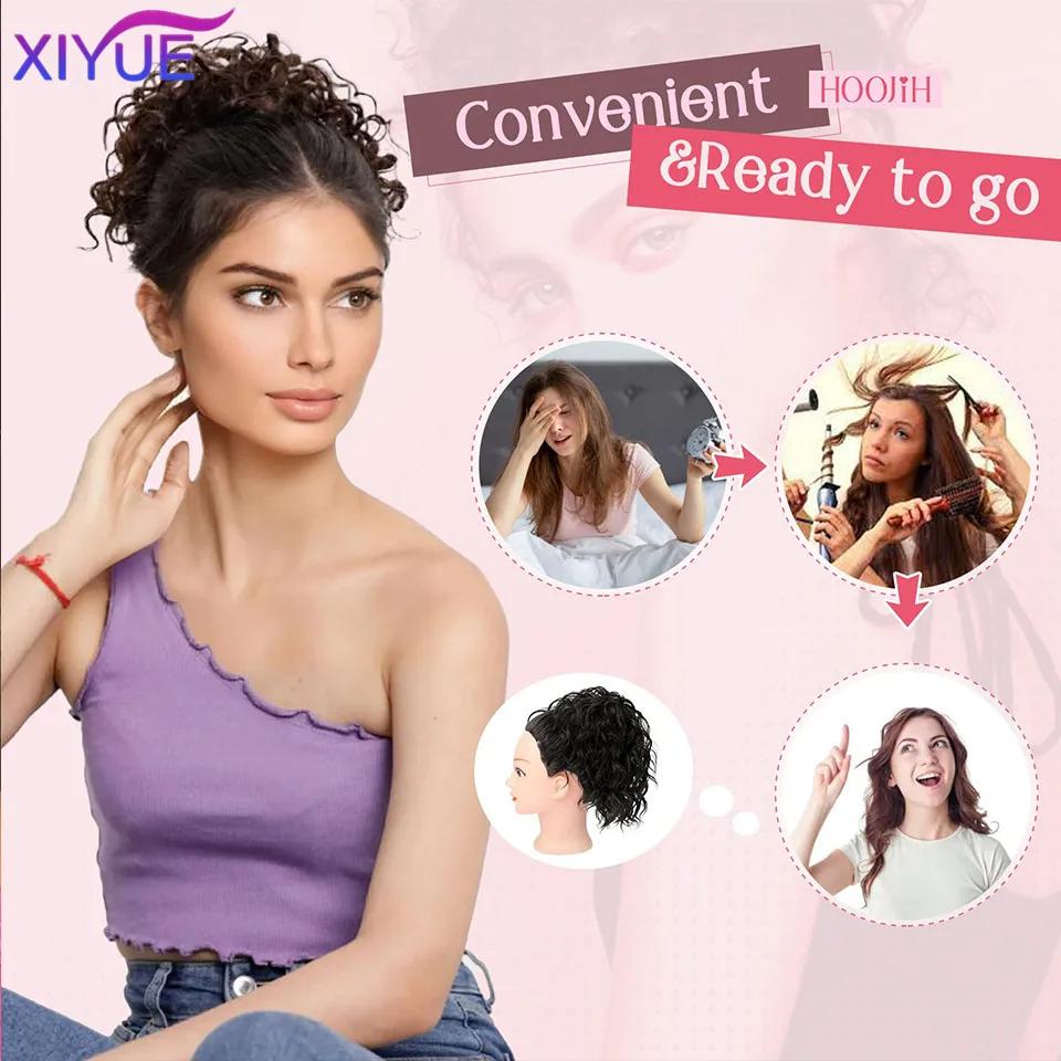 Messy Bun Elastic Drawstring Loose Curly Hair Synthetic Bun Hair Accessories for Women's Short Curly Hair Ponytail