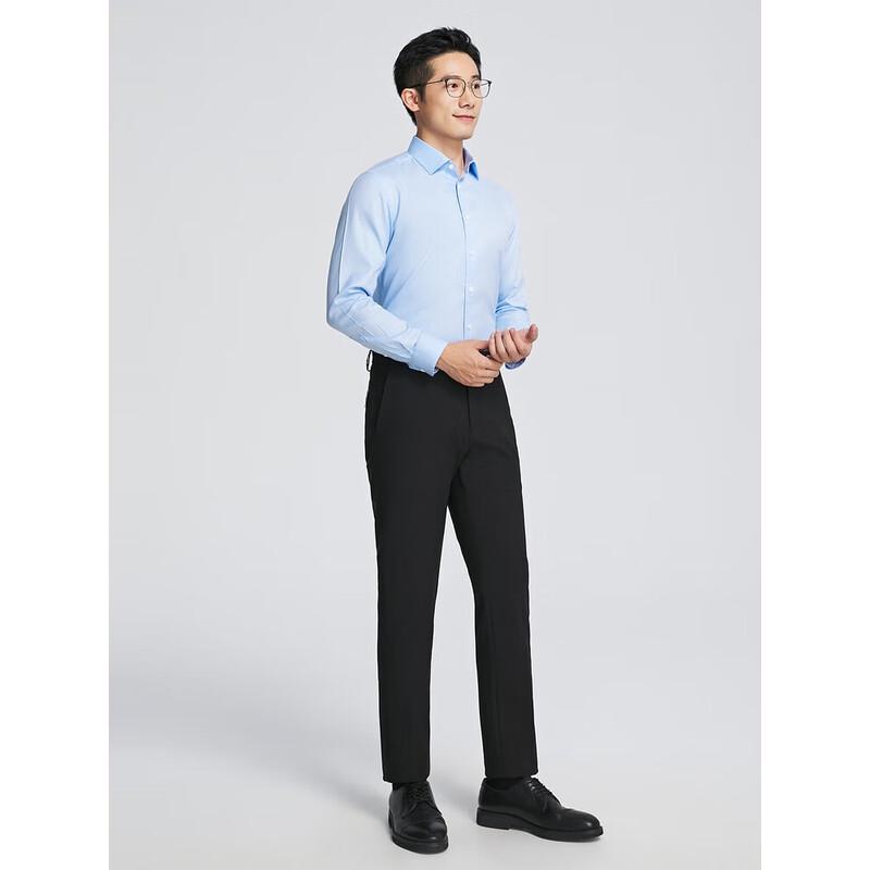 Youngor Spring/Summer Business DP Blue Jacquard Short Sleeve Shirt 42